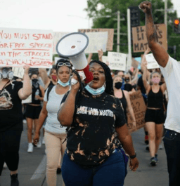 Cori Bush at a protest