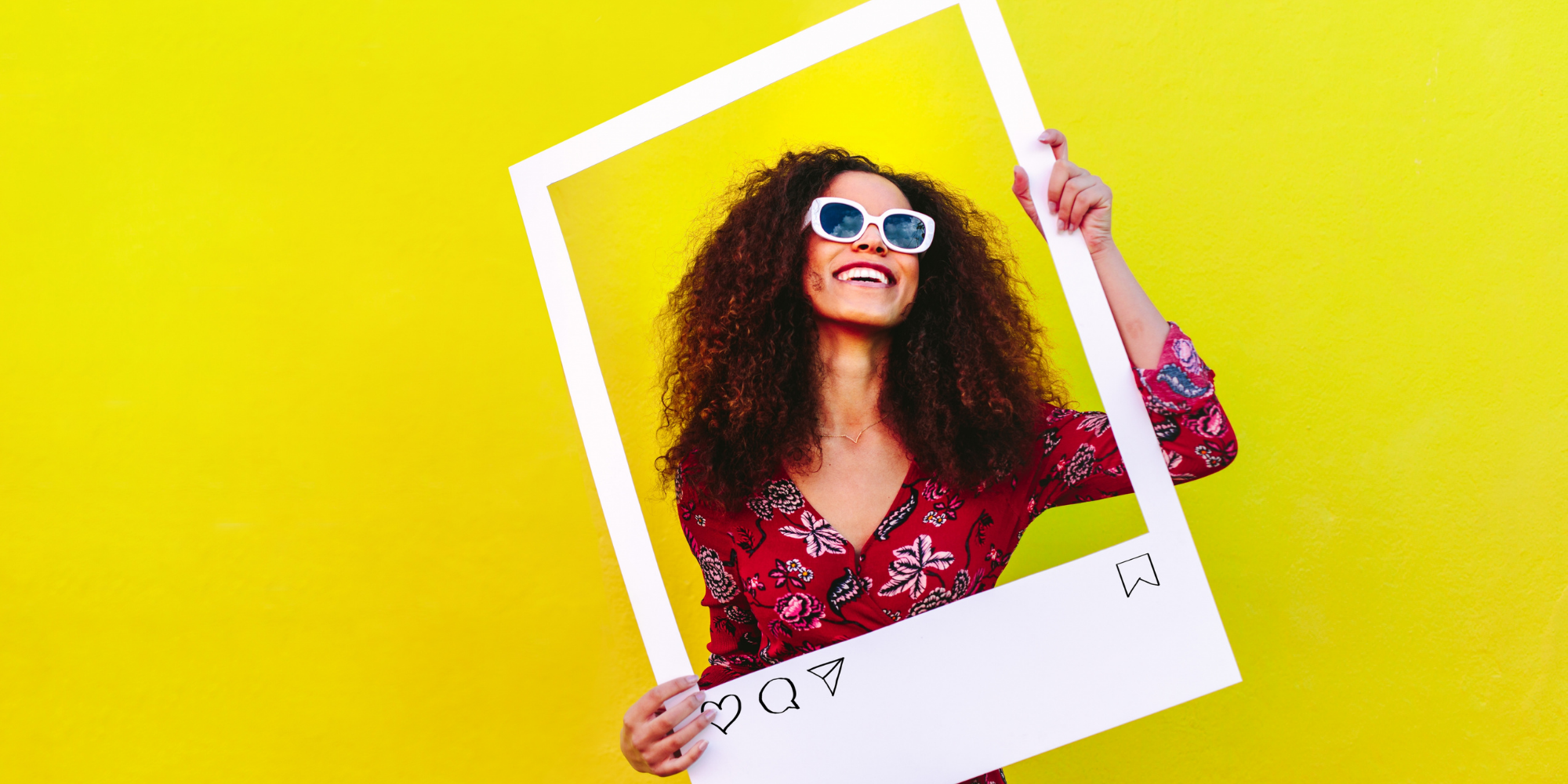Person holding Instagram post cutout
